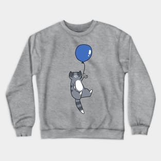 Blue Balloon Gray Tabby Cat Crewneck Sweatshirt